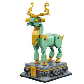 Jouet En Blocs De Construction De Style Chinois, Mini Vue De Rue, Conte De Fées Chinois, Modèle Animal Dragon, Briques, Poupée, 2020