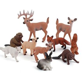 Figurines D'animaux Du Zoo, 10 Pièces, Modèles De Simulation, Renard Arctique, Cerf, Ricin, Figurines D'action, Jouets Pour Enfants, Collection De Figurines