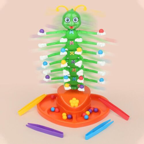 Jouet électrique en forme de chenille avec sourire vert, joli jouet à balancer, Kawaii, adapté aux enfants