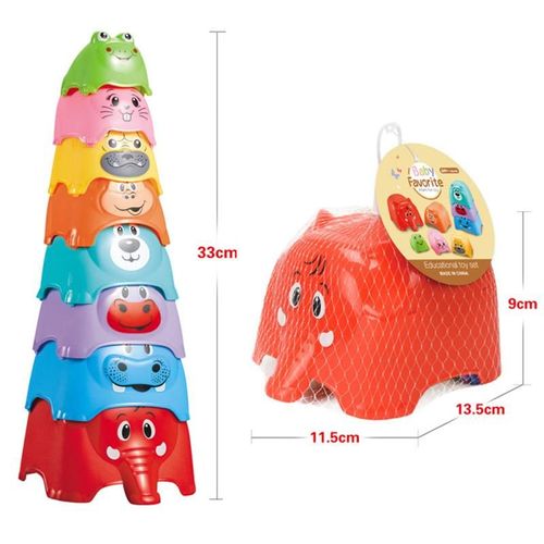 Blocs De Construction Empilables, Tasse, Jouet D'éducation Précoce, Arc-En-Ciel, Tasses Empilables Amusantes Pour Bébé, Tour D'empilage, Jouet Éléphant