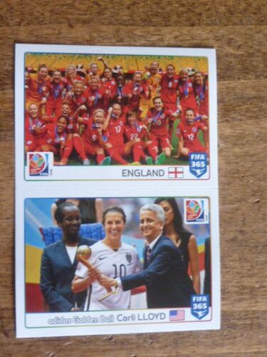 Images 60 Et 61 Autocollantes Fifa 365 Panini 2016 -England- Adidas Golden Ball Carli Lloyd-