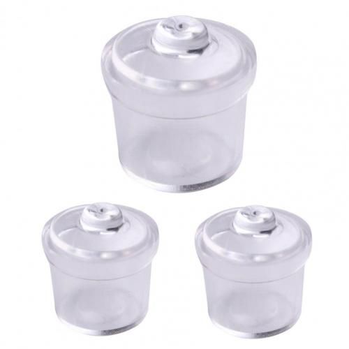 Accessoires Pour Maison De Poupée, Texture Claire, Miniature, Pot Transparent, Pot En Verre Pour Intérieur, 3 Pièces