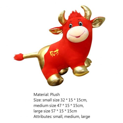 Poupée De Vache En Peluche Douce Et Mignonne, Mascotte De B¿Uf, Cadeau Pour Décoration De Fête Du Nouvel An Chinois, Jouets En Peluche Pour Décoration De Fête, 2021