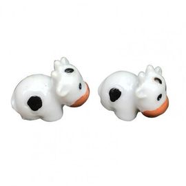 Figurines D'Animaux En Forme De Vache, 2 Pièces, Bricolage, Bonsaï Miniature, Décoration De Jardin Féerique