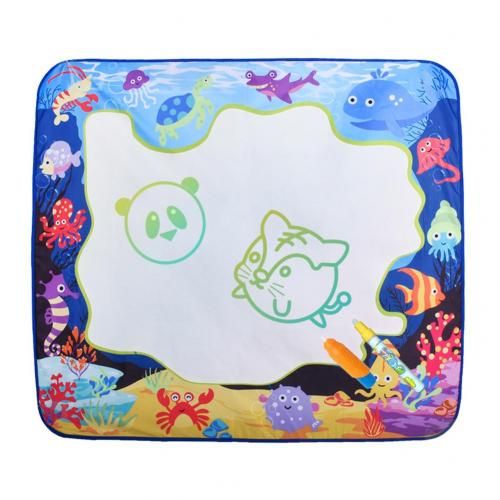 Tapis De Gribouillage Animal Océan 98x98cm, Stylo Magique Pour Peinture, Couverture Pour Bébé
