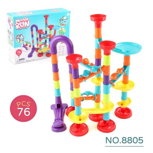 Blocs de construction de tuyaux de piste pour enfants, Circuit de balle de course de billes, labyrinthe, jouets éducatifs, blocs E, cadeau pour enfants