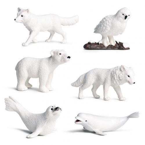 Ensemble De 6 Figurines De Pingouins, Jouet, Ours Polaire, Chouette, Bonhomme De Neige, Dauphin, Loup