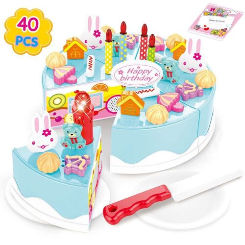 Simulation De Gâteau D'anniversaire Pour Enfants 40-82, Jouet Avec Musique Légère, Ensemble De Cuisine, Jouets Alimentaires, Cadeaux D'anniversaire Pour Enfants, Pièces/Ensemble