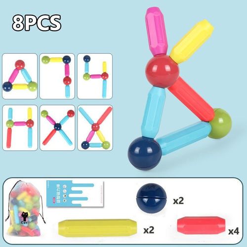 Ensemble De Construction De Bâtons Magnétiques, 76 Pièces, Blocs De Construction De Créateurs, Jeu D'aimants Éducatifs, Jouets Cadeaux Pour Enfants
