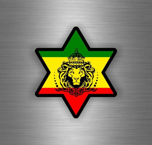 Autocollant Sticker Voiture Rasta  Reggae One Love Lion Drapeau Jamaique Ref19