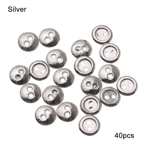 Mini Boutons Ronds En Métal De 4mm, 40 Pièces, Couleur Mixte, Boutons De Poupée, Bricolage, Chaussures, Accessoires De Couture, Vêtements De Poupée