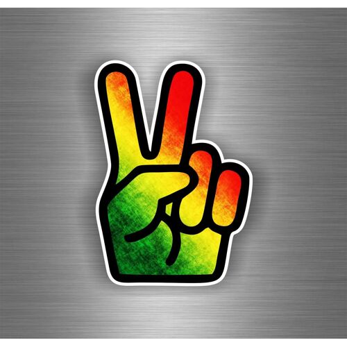 Autocollant Sticker Voiture Rasta  Reggae One Love Lion Drapeau Jamaique Ref21
