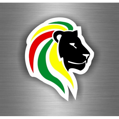 Autocollant Sticker Voiture Rasta  Reggae One Love Lion Drapeau Jamaique Ref12