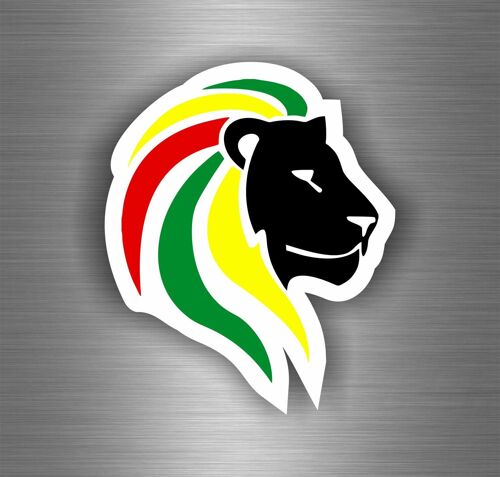 Autocollant Sticker Voiture Rasta  Reggae One Love Lion Drapeau Jamaique Ref12