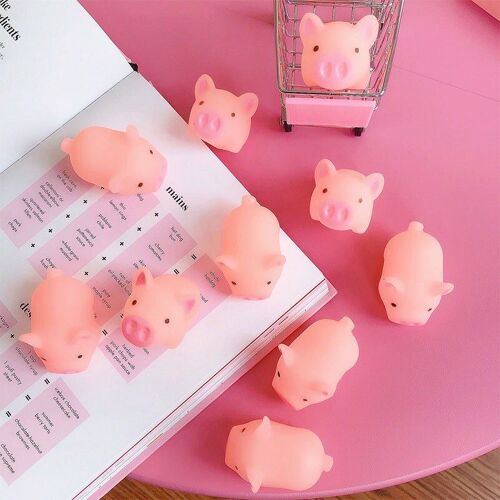 Mini Cochon Rose En Vinyle À Presser, 10 Pièces, Joli, Anti-Stress, Animaux, Jouets De Bain Pour Enfants, Cadeaux Amusants
