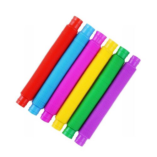 Tubes Antistress En Plastique Pour Enfant, 6 Pièces, Jouet De Décompression, Fidget Sensoriel, Anti-Stress, À Presser