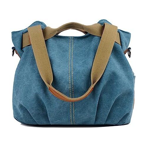 Femmes Toile Sac à main Sac d'épaule Sac bandoulière Sac à main Sacs portés Sacs à l'épaule (bleu)