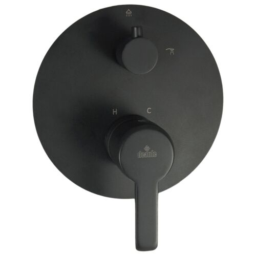 Caché Robinet Douche Douchette/Pluies Commutateur Noir Mat Laiton Galvanisé