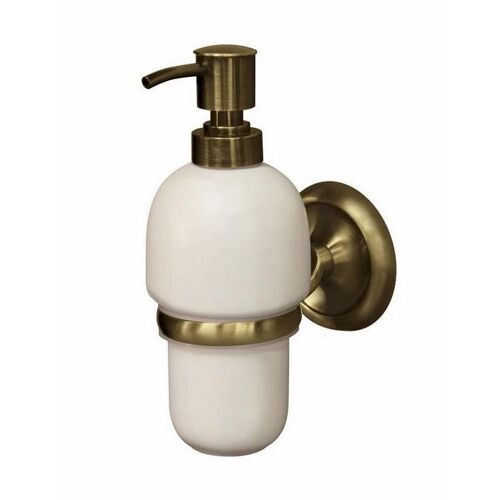 Ecru Retro salle de bains en laiton antique poignée murale + distributeur de savon liquide en céramique