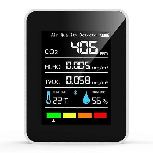5 en 1 CO2 Mètre Numérique Température Testeur D'humidité Détecteur De Dioxyde De Carbone Moniteur De Qualité De L'air TVO