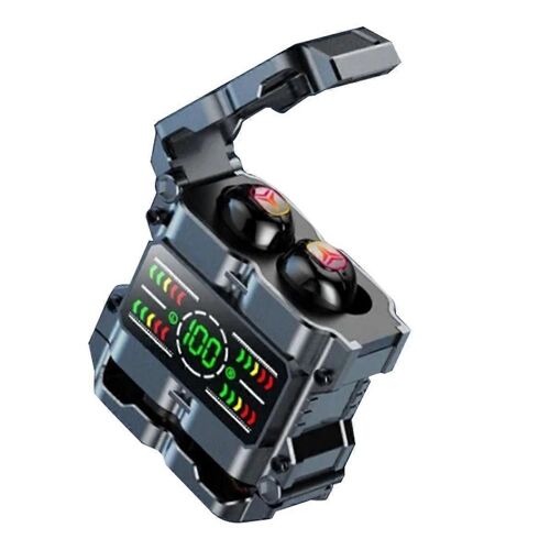 M60 Mecha TWS Casque Bluetooth sans fil Écouteurs tactiles à réduction de bruit HD Stéréo Sports Casque de jeu étancheB