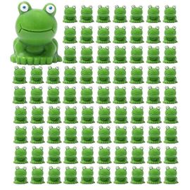 Mini grenouilles 100 Pack, Mini grenouille jardin Decor, Figurines de grenouille verte, Mini grenouilles Figurines en résine, Mini