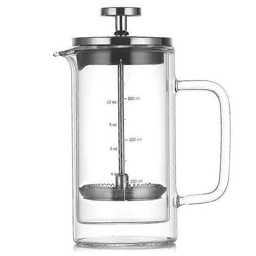 Double couche haute borosilicate verre presse pot presse filtre café appareil cafetière française avec