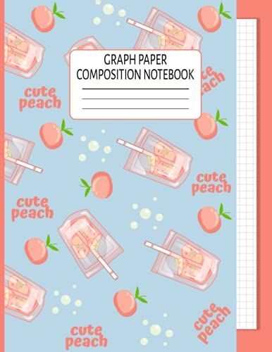 Cute Peach Composition Notebook: Kawaii Cute Peach Juice Pattern Cover Art For Creative Writing, Journaling For Kids And Adults