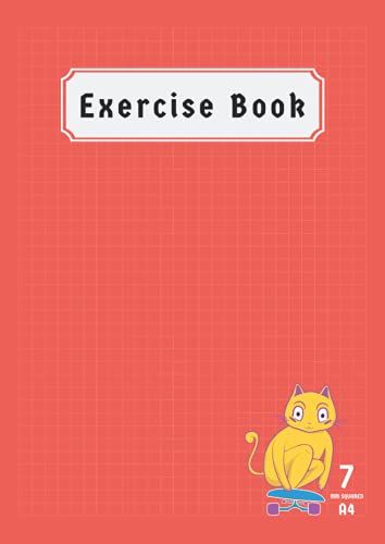 Squared Exercise Book A4 7mm: Back To School Notebooks For Girls Children 7mm Squared Paper Maths ( Mathematics ) Science Class Records & Lesson | 100 Pages | Orange