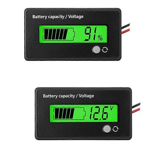 2 pcs DC 12V 24V 36V 48V 72V Compteur De BatterieCapacité De La Batterie Indicateur De Tension Plomb-Acide et Lithium
