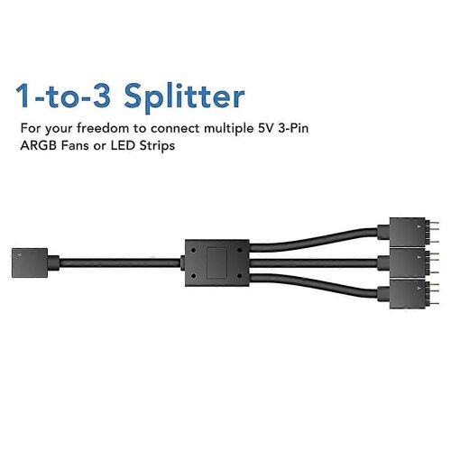 Adaptateur ADD-RGB 5 V/3 broches vers 12 V/4 broches avec répartiteur 3 voies Convertisseur 5V ARGB vers 12V RGB Sync avec Moth