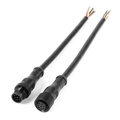 Câble de connecteur étanche à prise M/F à 8 broches noir
