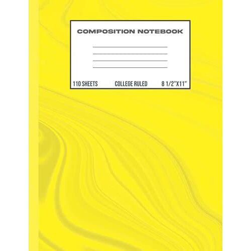Composition Notebook, College Ruled 8 1/2'' X 11'', 110 Sheets: Yellow Marble Composition Notebook For Students | College Notebooks For Note Taking | ... Notebook | Marble Journals For Writing