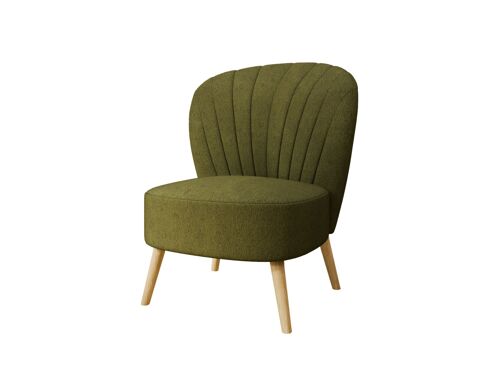 Fauteuil relax Lumora avec pieds en bois- Taupe