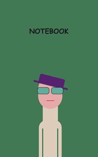 Notebook: Diary Notebook With A Picture Of A Strange Character, Green Color, Wide Ruled Paper (5x8)Inches, 100 Pages