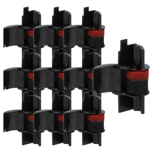 vhbw 10x Rouleaux d'encre noir compatible avec Facit C 1215, 1214, 1212, 1015 1015 calculatrice imprimante, caisse enregistreuse