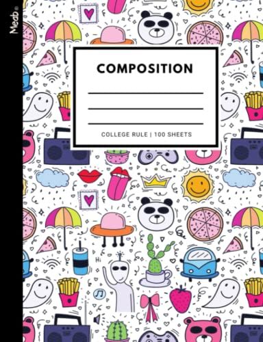 Meab Composition Notebook: 7 1/2" X 9 3/4", 200 Pages, 100 Sheets, College Rule, This Is A Standard 200 Page Notebook, Great For Public School, ... Size Notebook, Great Price For 200 Pages!