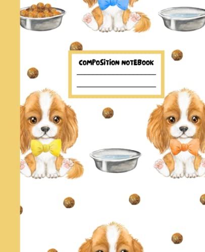 Cute Puppies Composition Notebook: Wide Ruled Paper Notebook Journal 110 Pages For Girls Boys Kids Teens Students Paperback