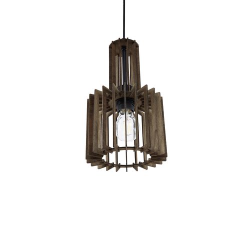 Lampe Suspension Effet Bois Foncé Niari