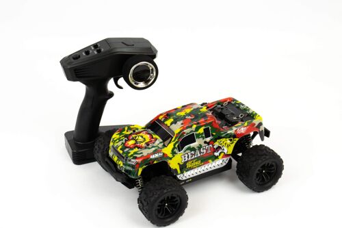 Blij'r Beast Red Voiture Télécommandée Rc 45 Km/H, 1:18, 2 Batteries, 4 Roues Motrices, 100m, Monstertruck Rtr Buggy Véhicule Camion Télécommandé Modèle Réduit De Voiture