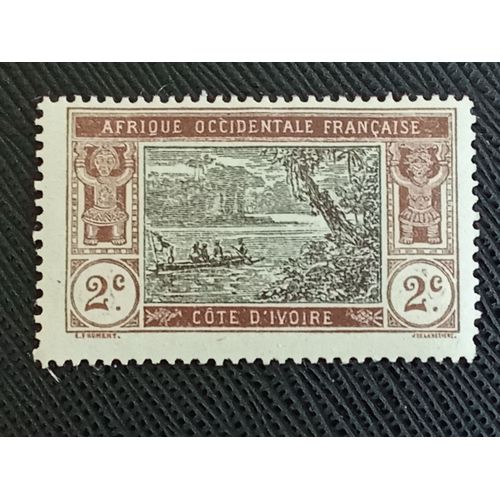 Timbre Cote D'Ivoire Y T 42 Lagune Ébrié 1913 ( 021009 )