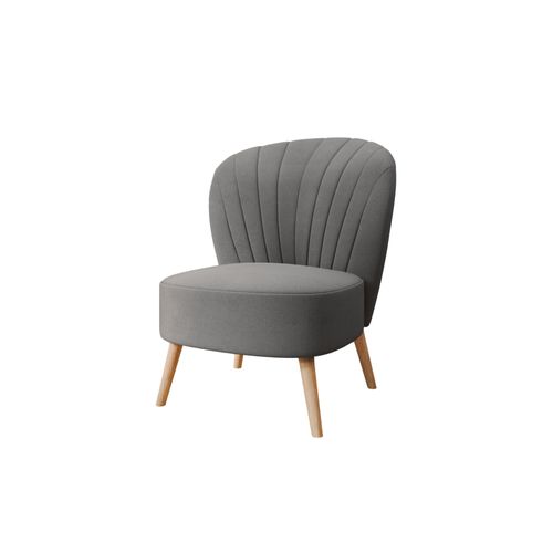 Fauteuil relax Lumora avec pieds en bois- Noir