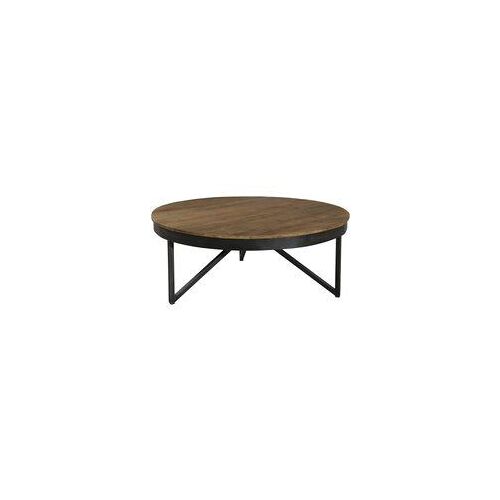 Table Basse Ronde 90 X 90 Cm Bois Et Métal - Siana