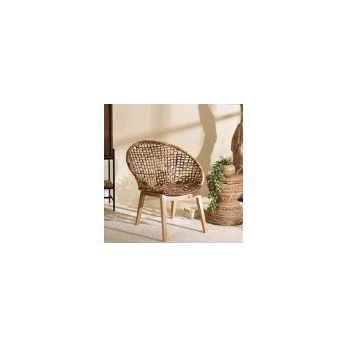 Alida Fauteuil Dossier Arrondi Assise En Abaca Tressé