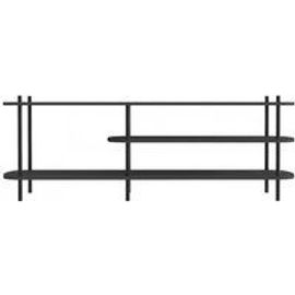 Meuble Tv 3 Niveaux En Métal Et En Bois Noirs Coleman