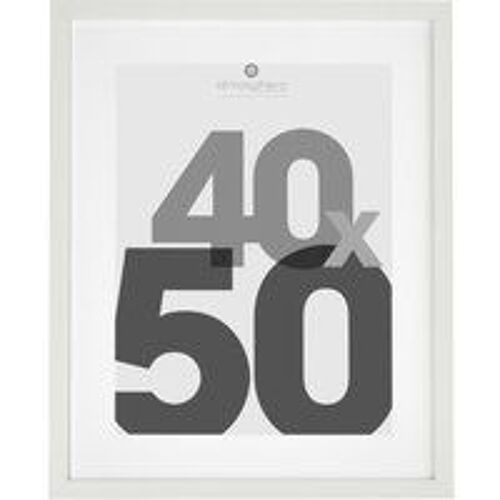 Cadre blanc 1 photo avec Marie-Louise 40x50