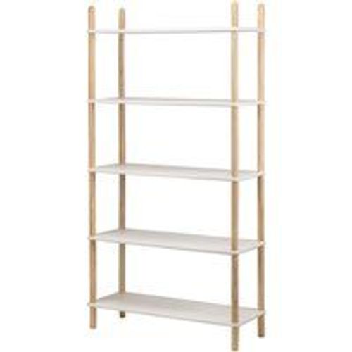Etagere Bibliotheque Scandinave Moderne De 5 Niveaux Bois Auckland-Blanc