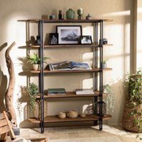 Étagère 5 Niveaux Open Space En Teck Recyclé Coins Arrondis