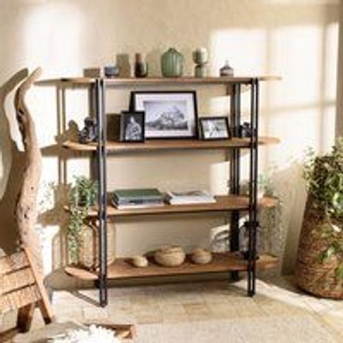 Étagère 4 Niveaux Open Space En Teck Recyclé Coins Arrondis