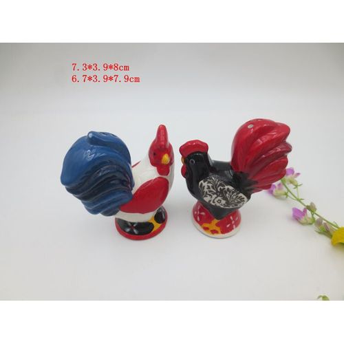 Ensemble De Salières Et Poivrières En Céramique (Épouvantail,Bonhomme En Pain D'épice,Crâne,Chapeau De Sorcière,Hibou,Chat Noir,Coq,Cuisinier,Champignon)